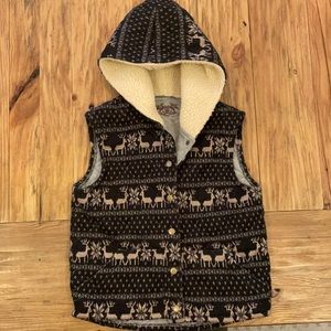Free People Sherpa-Lined Reindeer Hoodie Vest